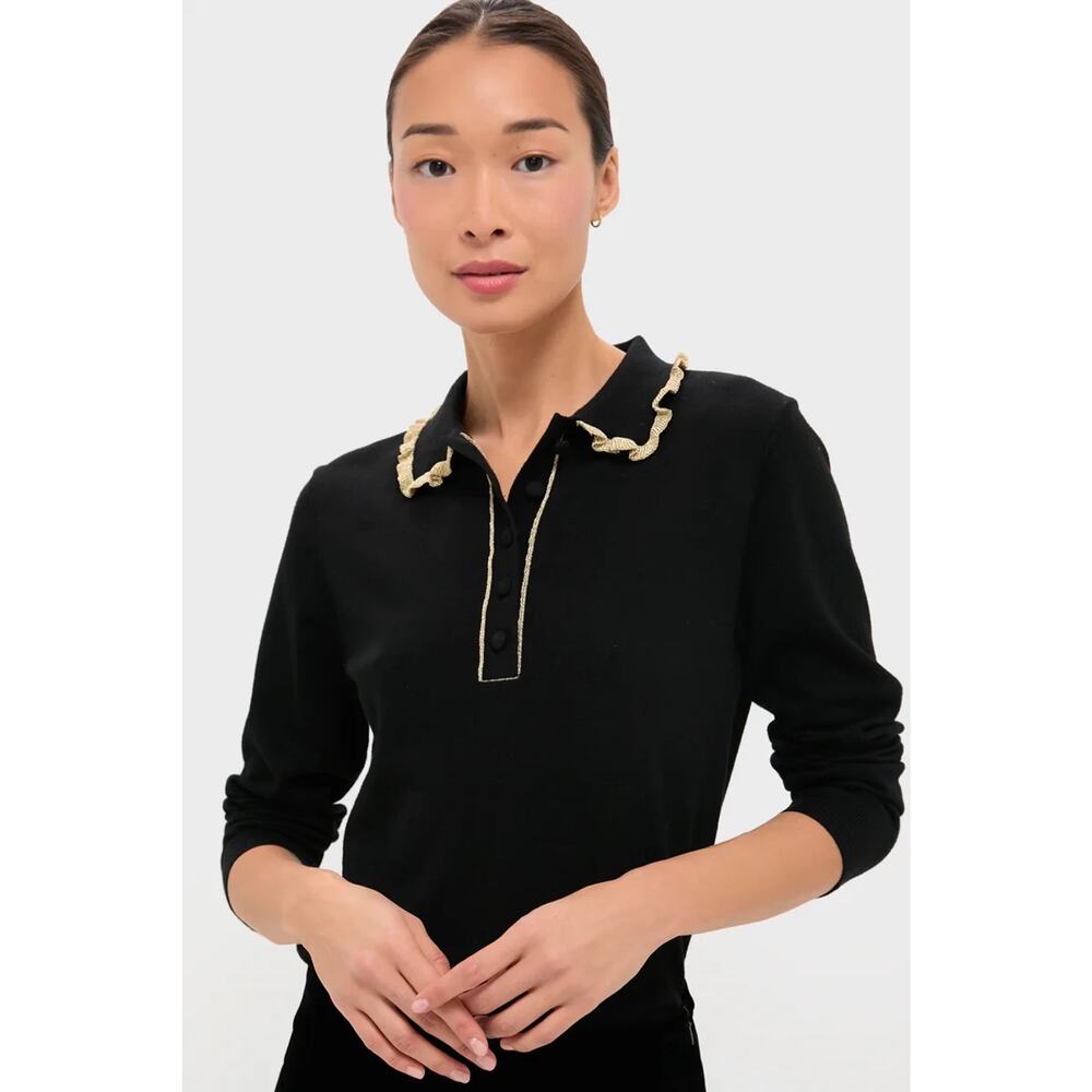 Pomander Place Black Annalane Collared Sweater Size - S